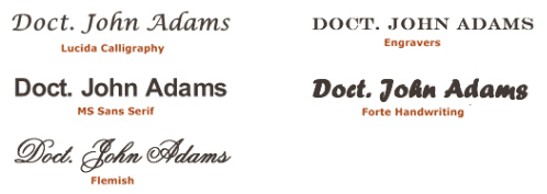 Font examples