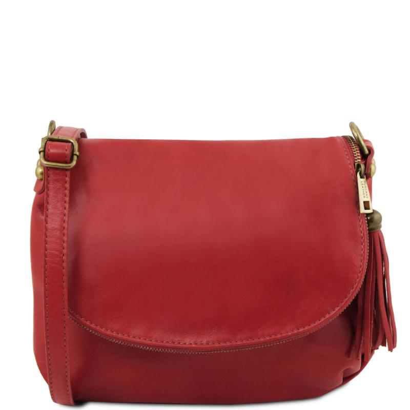 Γυναικεία τσάντα ώμου δερμάτινη TL141223 - Κόκκινο