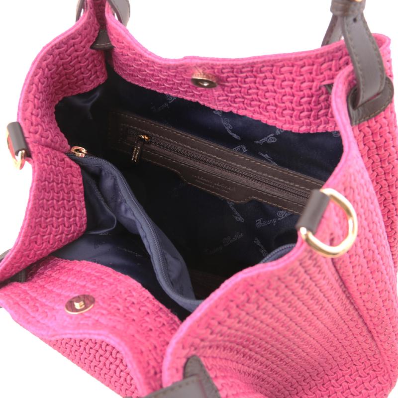 Γυναικεία τσάντα δερμάτινη TL141573 - Φούξια - Εσωτερικό