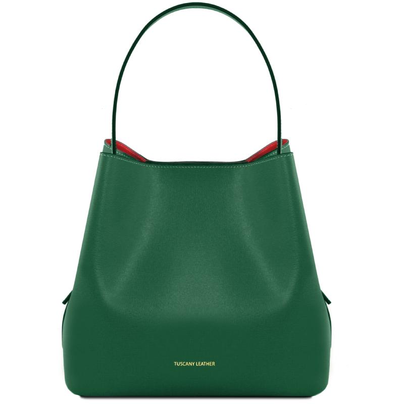 Γυναικεία τσάντα δερμάτινη TL141613 - Πράσινο