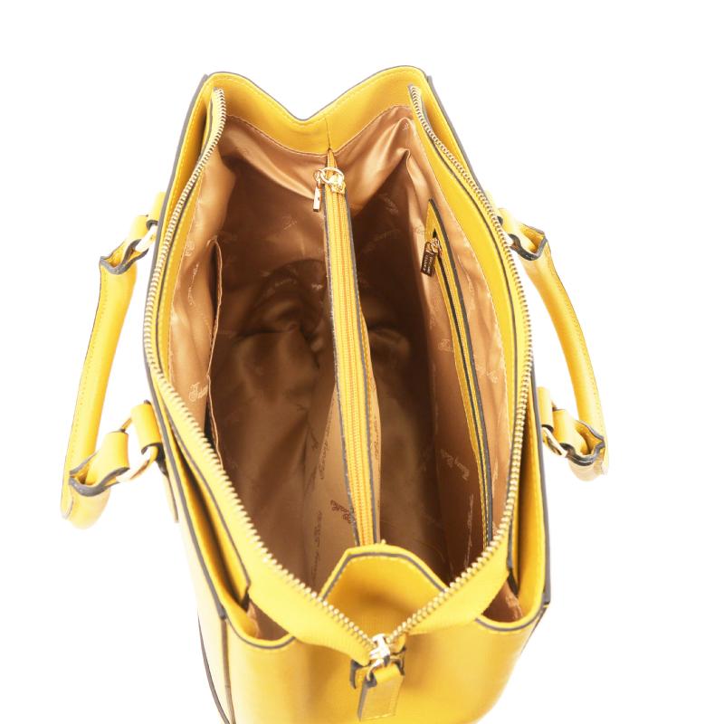 Γυναικεία τσάντα δερμάτινη tl141638   Κίτρινο   Εσωτερικό