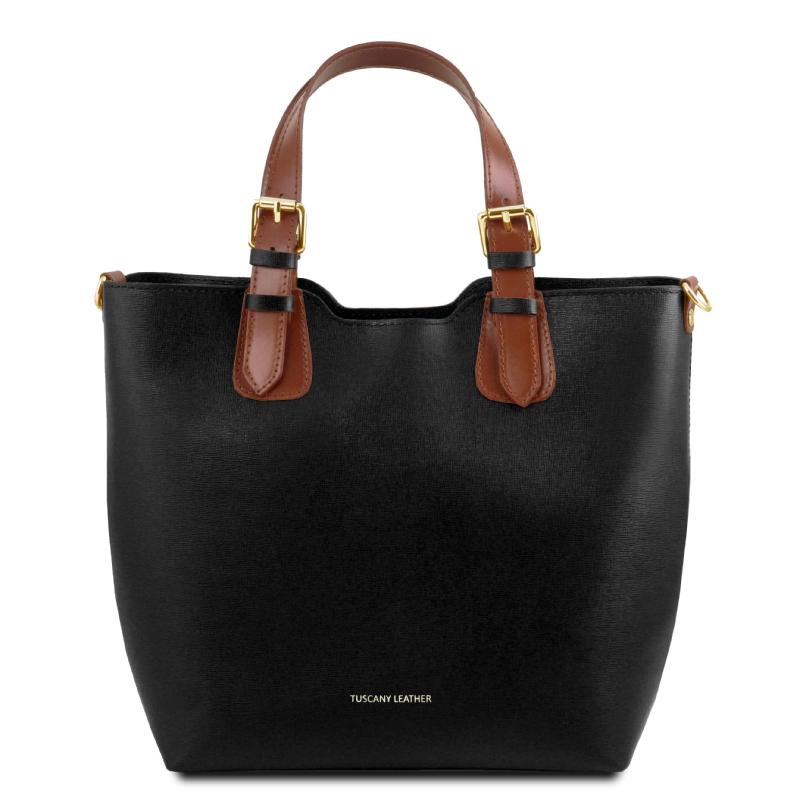 Γυναικεία τσάντα δερμάτινη tl141696   Μαύρο
