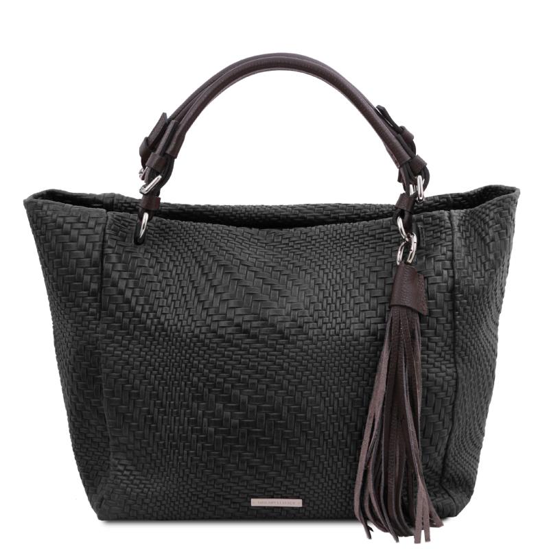 Γυναικεία τσάντα δερμάτινη - TL142066 - Μαύρο