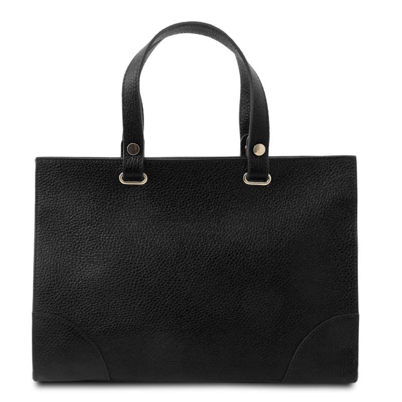 Γυναικεία τσάντα δερμάτινη - TL142079 - Μαύρο - Πίσω όψη