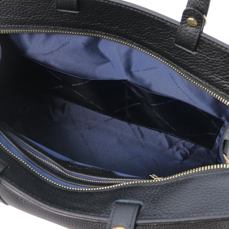 Γυναικεία τσάντα δερμάτινη - TL142079 - Μαύρο - Εσωτερικό