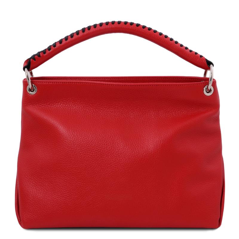 Γυναικεία τσάντα δερμάτινη - TL142087 - Κόκκινο lipstick - Πίσω όψη