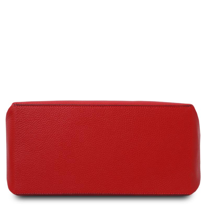 Γυναικεία τσάντα δερμάτινη - TL142087 - Κόκκινο lipstick - Κάτω όψη