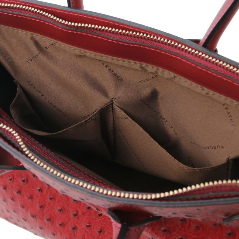 Γυναικεία τσάντα δερμάτινη TL142120 - Κόκκινο - Εσωτερικό