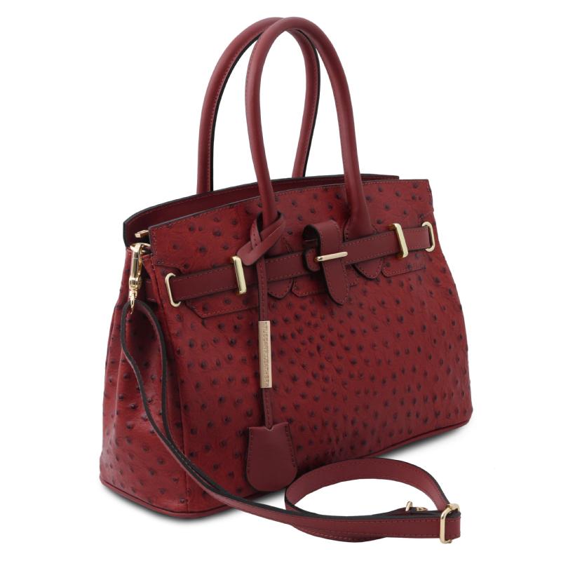 Γυναικεία τσάντα δερμάτινη TL142120 - Κόκκινο - Πλάγια όψη