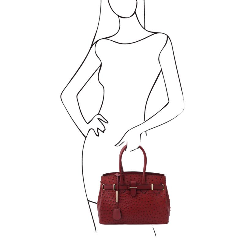  Γυναικεία τσάντα δερμάτινη TL142120 - Κόκκινο - Μέγεθος