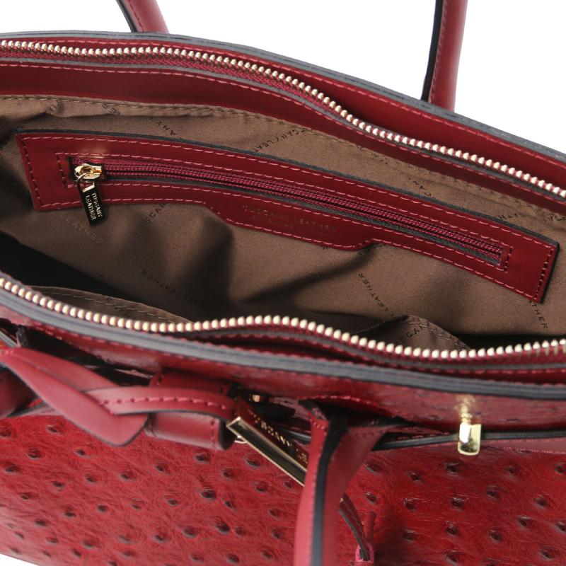 Γυναικεία τσάντα δερμάτινη TL142120 - Κόκκινο - Εσωτερικό 2