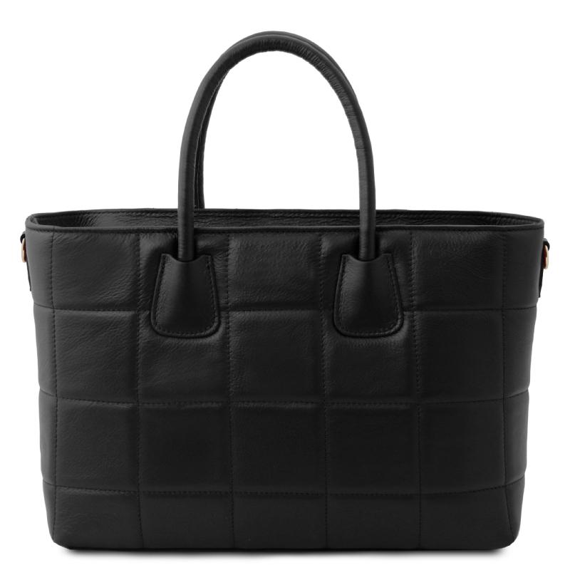 Γυναικεία τσάντα δερμάτινη TL142124 - Μαύρο - Πίσω όψη