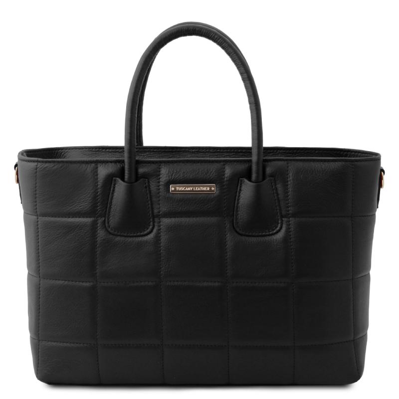 Γυναικεία τσάντα δερμάτινη TL142124 - Μαύρο