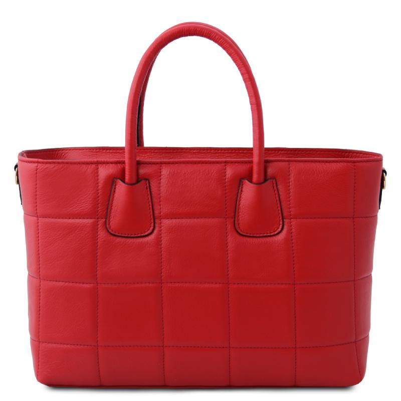 Γυναικεία τσάντα δερμάτινη TL142124 - Κόκκινο lipstick - Πίσω όψη