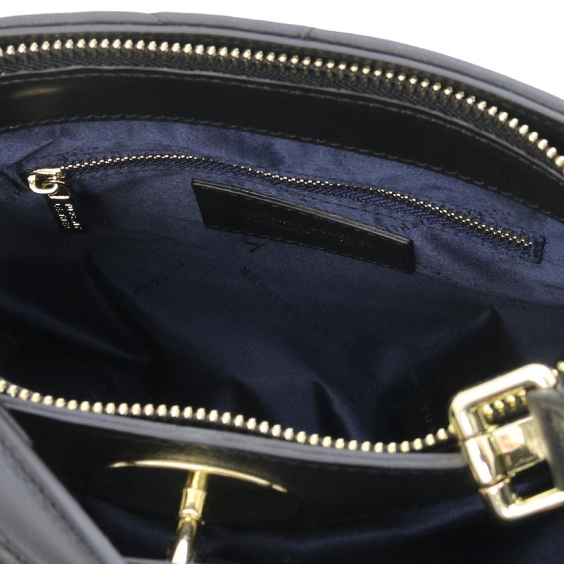 Γυναικεία τσάντα δερμάτινη - TL142132 - Μαύρο - Εσωτερικό2