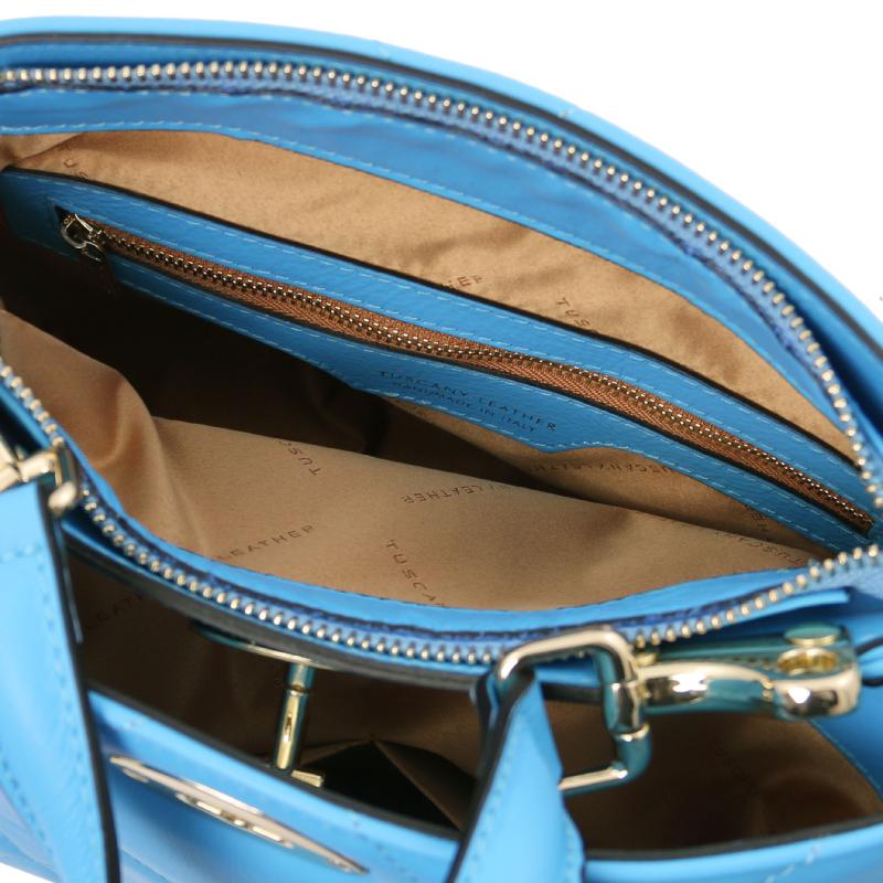 Γυναικεία τσάντα δερμάτινη - TL142132 - Μπλε ανοιχτό - Εσωτερικό