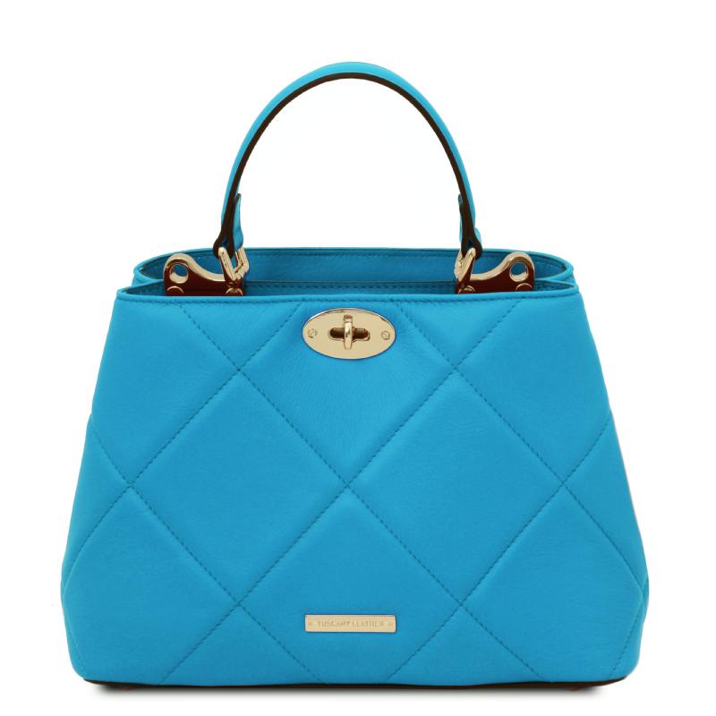 Γυναικεία τσάντα δερμάτινη - TL142132 - Μπλε ανοιχτό