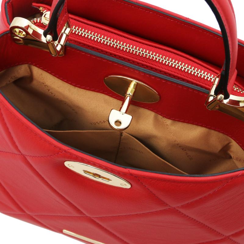 Γυναικεία τσάντα δερμάτινη   tl142132   Κόκκινο lipstick   Εσωτερικό