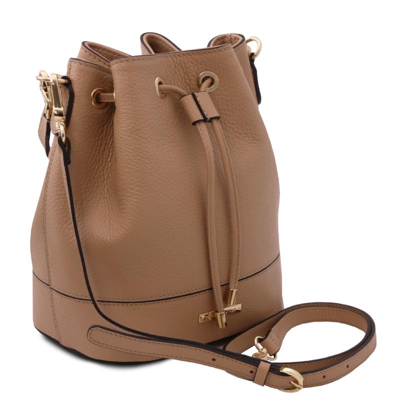 Γυναικεία τσάντα δερμάτινη TL142146 - Σταχτί - Πλάγια όψη