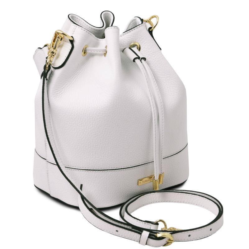 Γυναικεία τσάντα δερμάτινη tl142146   Λευκό   Πλάγια Όψη