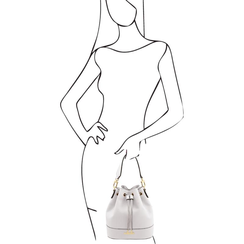 Γυναικεία τσάντα δερμάτινη tl142146   Λευκό   Μέγεθος