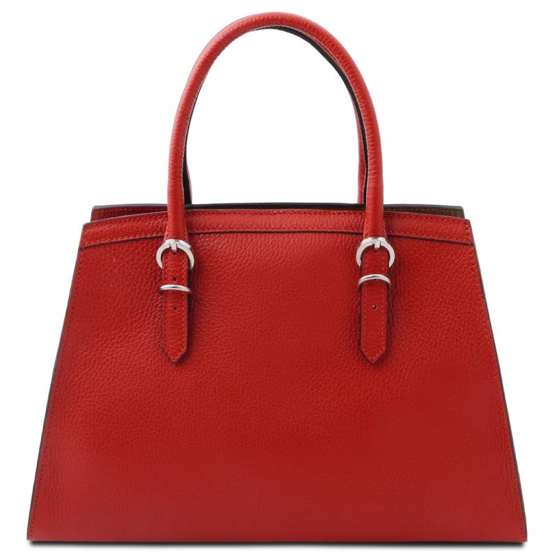 Γυναικεία τσάντα δερμάτινη TL142147 - Κόκκινο lipstick - Πίσω όψη