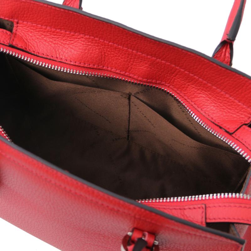 Γυναικεία τσάντα δερμάτινη TL142147 - Κόκκινο lipstick - Εσωτερικό 2