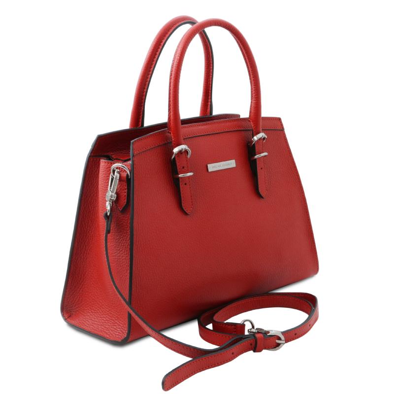 Γυναικεία τσάντα δερμάτινη tl142147   Κόκκινο lipstick   Πλάγια όψη