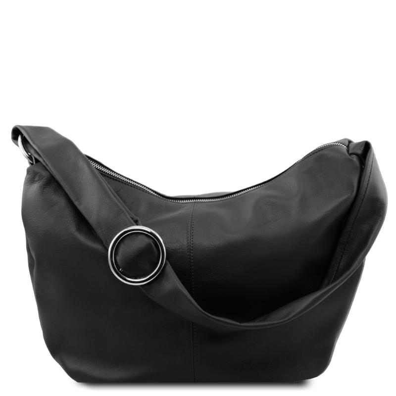 Γυναικεία τσάντα δερμάτινη TL140900 - Μαύρο