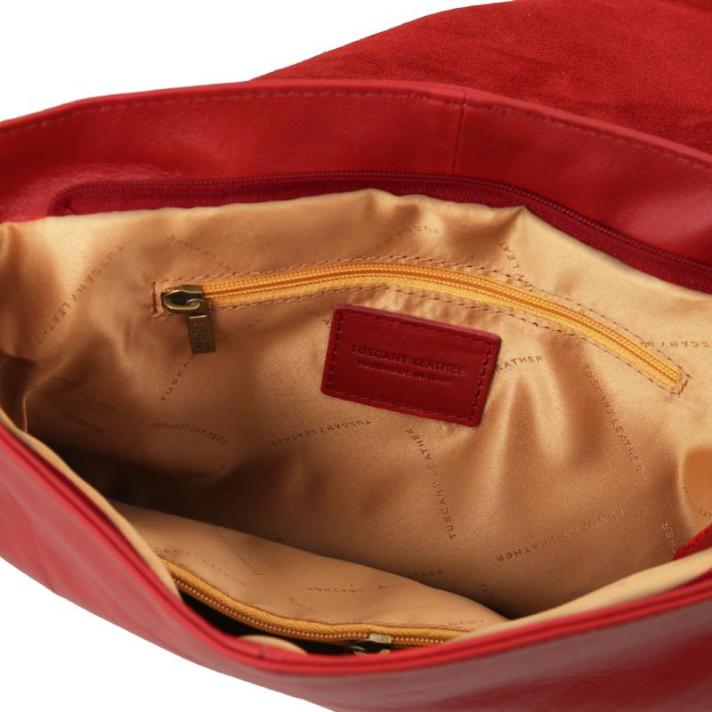 Γυναικεία τσάντα ώμου δερμάτινη - TL141110 - Κόκκινο - Εσωτερικό