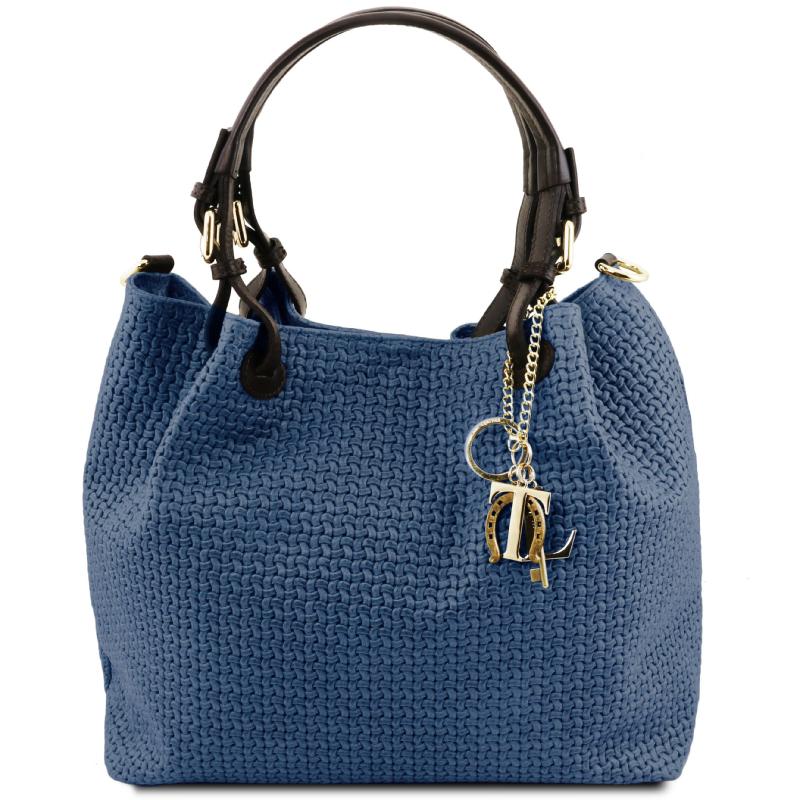 Γυναικεία τσάντα δερμάτινη tl141573   Μπλε σκούρο