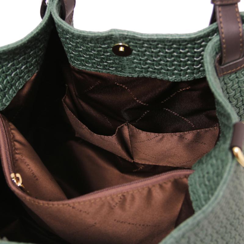 Γυναικεία τσάντα δερμάτινη TL141573 - Κυπαρισσί - Εσωτερικό