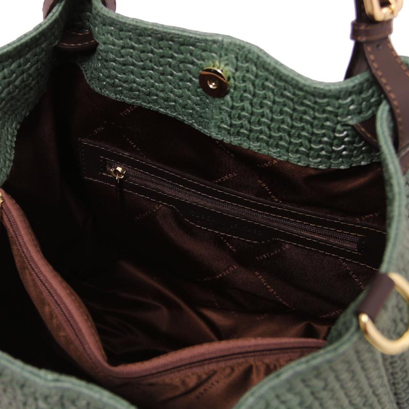 Γυναικεία τσάντα δερμάτινη TL141573 - Κυπαρισσί - Εσωτερικό - Τσέπη