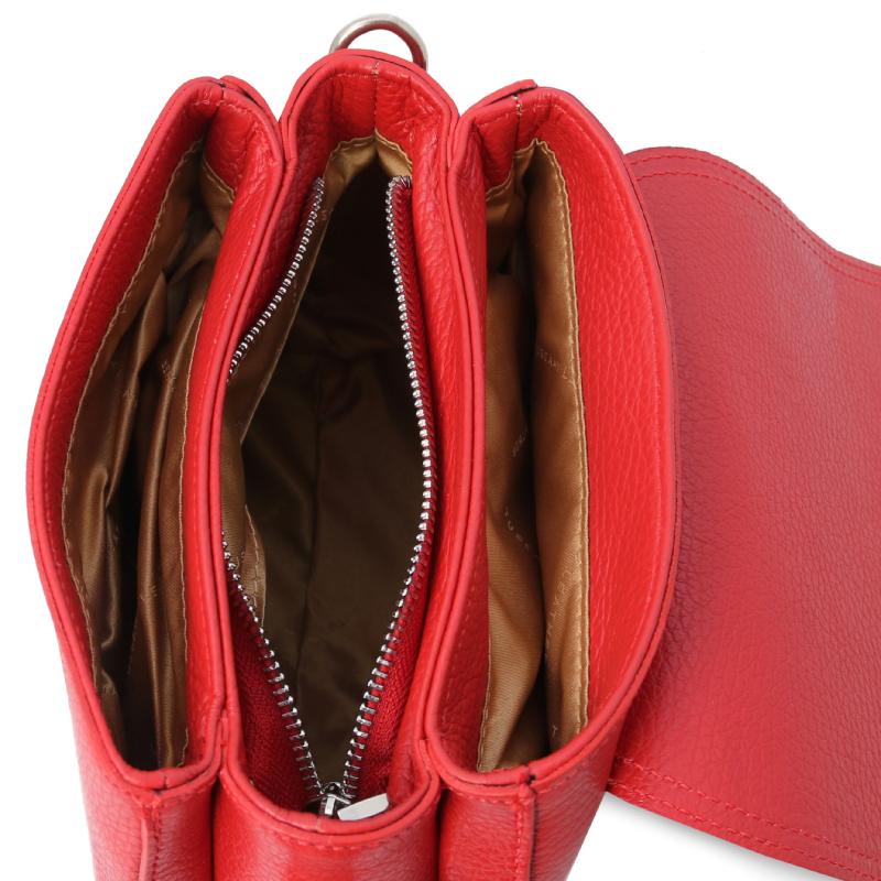 Γυναικεία Τσάντα Ώμου Δερμάτινη - TL141968 - Κόκκινο lipstick - Εσωτερικό
