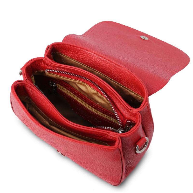 Γυναικεία Τσάντα Ώμου Δερμάτινη - TL141968 - Κόκκινο lipstick - Εσωτερικό2