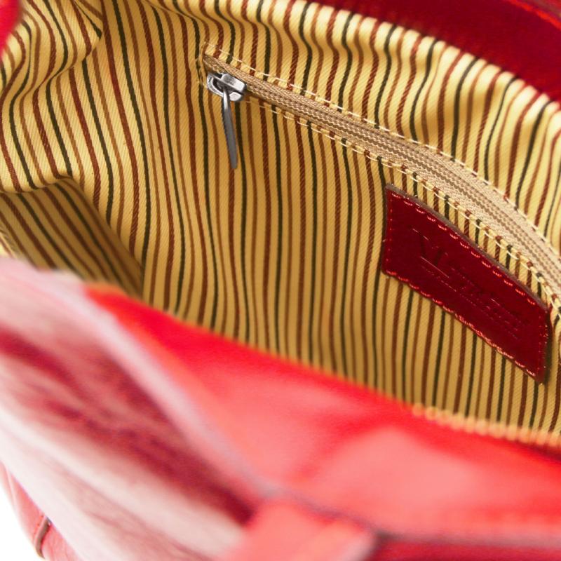 Γυναικεία τσάντα ώμου/πλάτης δερμάτινη Patty - Κόκκινο - Εσωτερικό