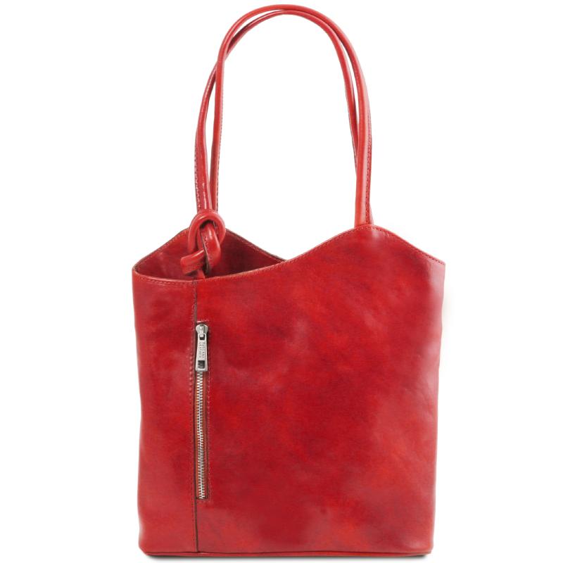 Γυναικεία τσάντα ώμου/πλάτης δερμάτινη patty   Κόκκινο