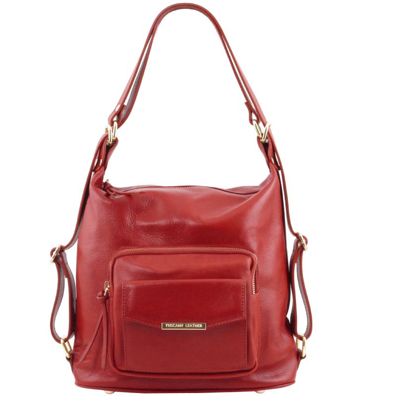 Γυναικεία τσάντα ώμου / πλάτης δερμάτινη tl141535   Κόκκινο