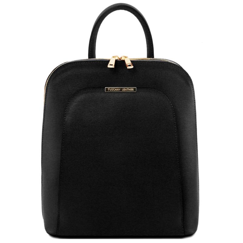 Γυναικεία τσάντα πλάτης δερμάτινη TL141631 - Μαύρο