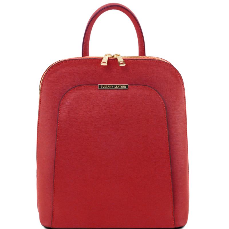 Γυναικεία τσάντα πλάτης δερμάτινη tl141631   Κόκκινο