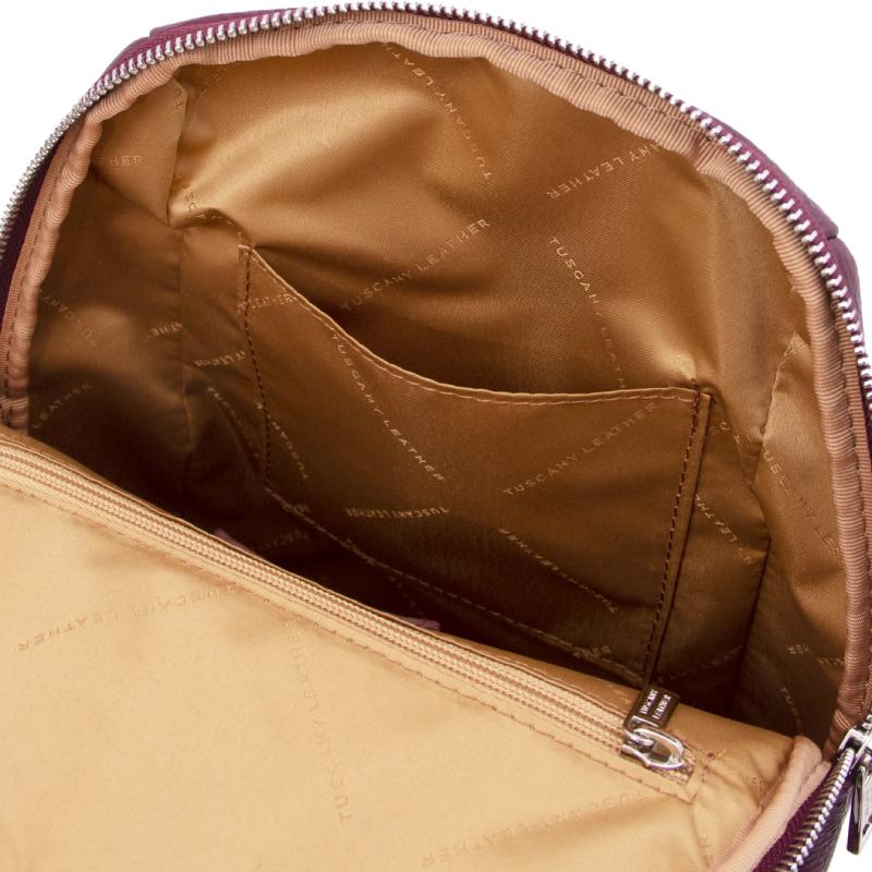 Γυναικεία τσάντα πλάτης δερμάτινη TL141905 - Μπορντώ - Λεπτομέρεια