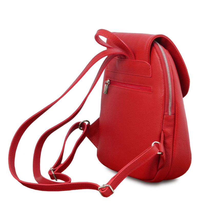 Γυναικεία τσάντα πλάτης δερμάτινη tl141905   Κόκκινο lipstick   Πλάγια όψη