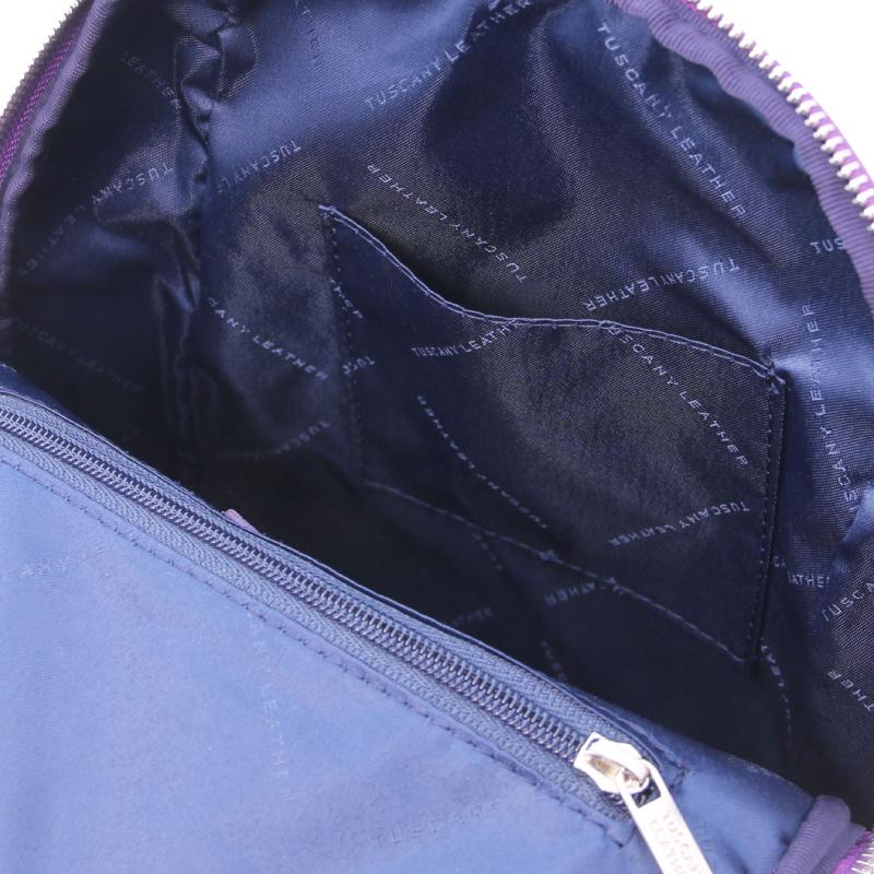Γυναικεία τσάντα πλάτης δερμάτινη tl141905   Μωβ   Εσωτερικό   Τσέπη