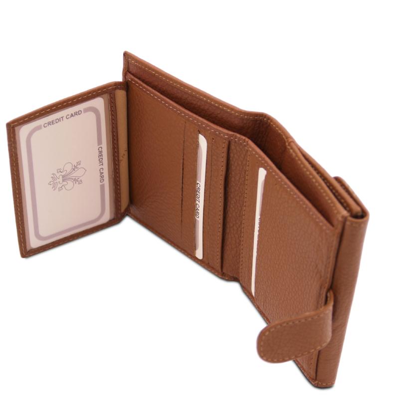 Γυναικείο πορτοφόλι δερμάτινο TL142059 - Κονιάκ - Εσωτερικό