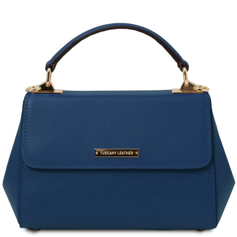 Γυναικεία τσάντα δερμάτινη - TL142076 - Μπλε σκούρο