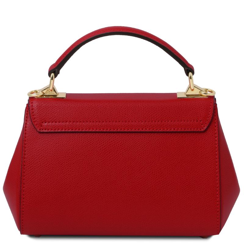 Γυναικεία τσάντα δερμάτινη - TL142076 - Κόκκινο - Πίσω όψη