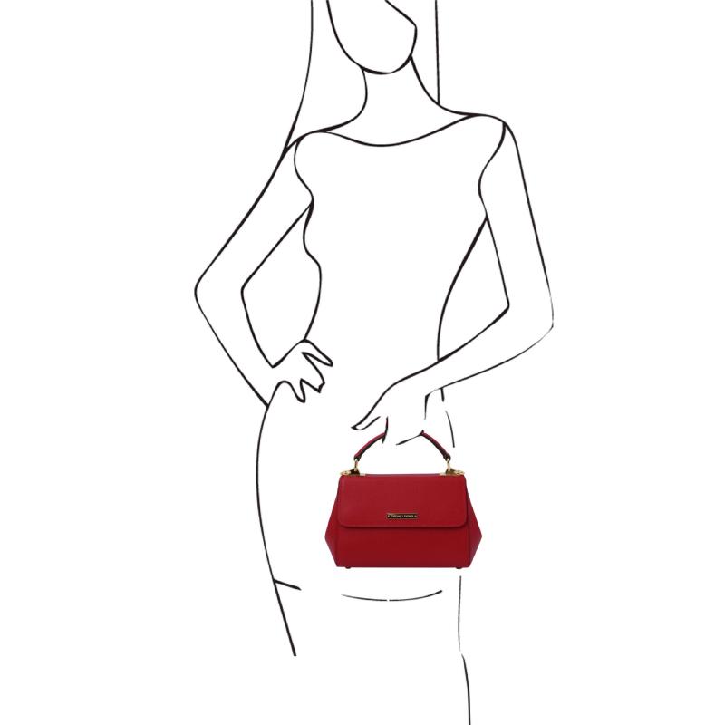 Γυναικεία τσάντα δερμάτινη - TL142076 - Κόκκινο - Μέγεθος