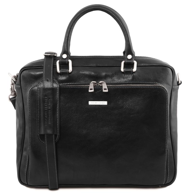 Τσάντα laptop δερμάτινη TL141660 - Μαύρο