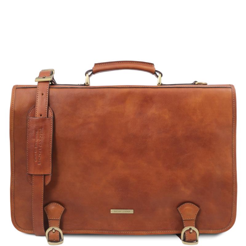 Τσάντα laptop δερμάτινη Ancona - TL142073 - Φυσικό