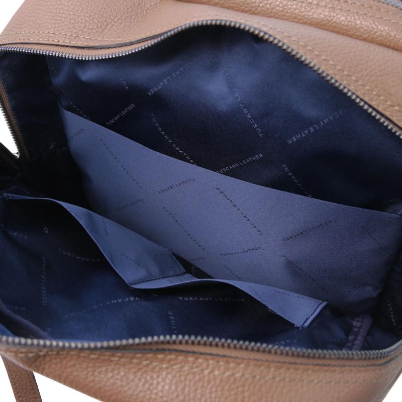Ανδρική τσάντα πλάτης δερμάτινη - TL142136 - Σταχτί σκούρο - Εσωτερικό